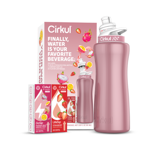 32oz. Rose Gold Stainless Steel Bottle Starter Kit - Clean Bundle