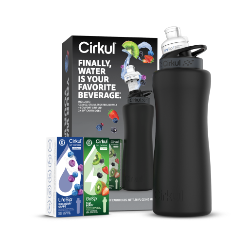 32oz. Matte Black Stainless Steel Bottle Starter Kit - Essential Set